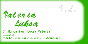 valeria luksa business card