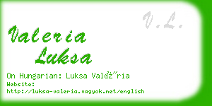 valeria luksa business card